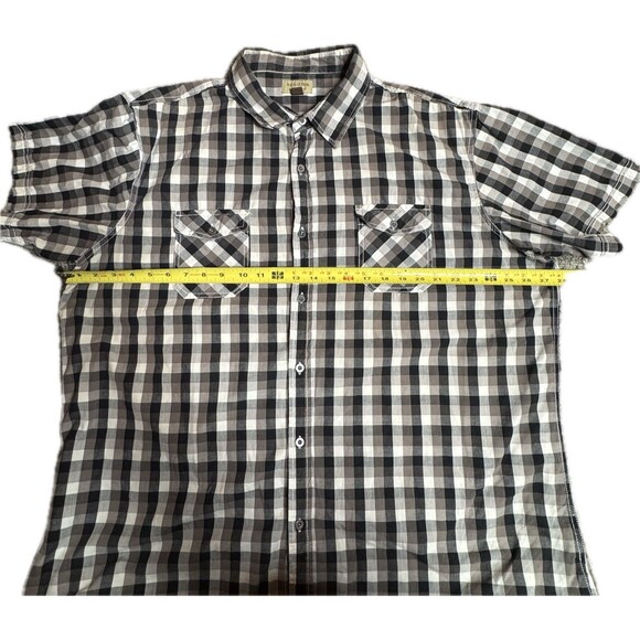Plaid Black & White Men's Fish Short Sleeve Shirt by Sonoma Size XXL Pre-owned - Picture 6 of 11